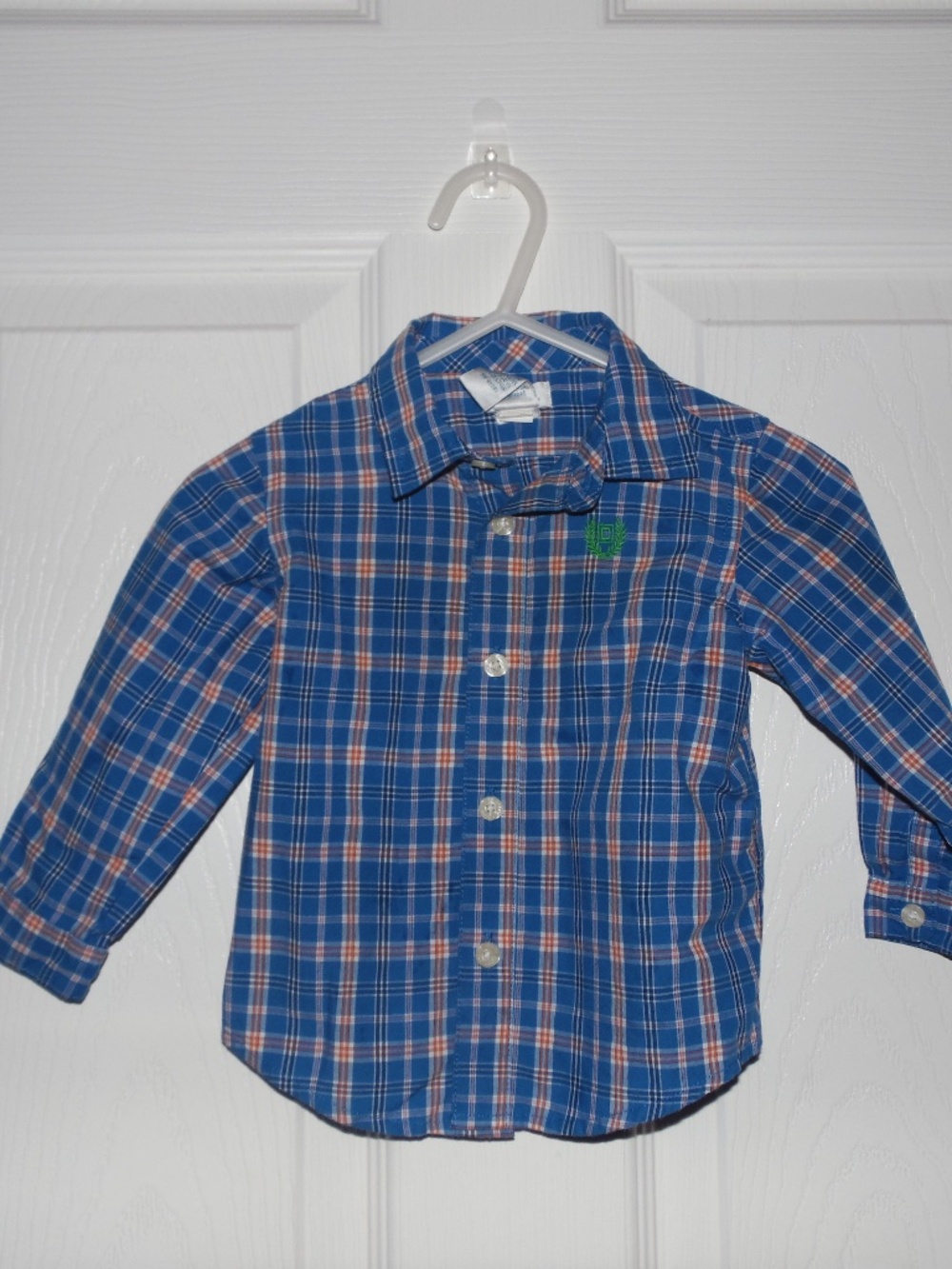 Chaps Baby Boy Blue Plaid Button Down Shirt 9 Months